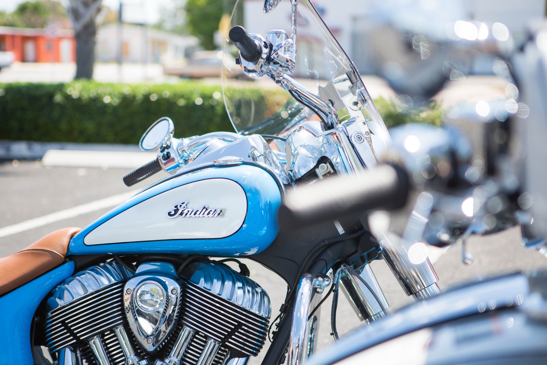 Close-up of an Indian Motorcycle at iMotorsports