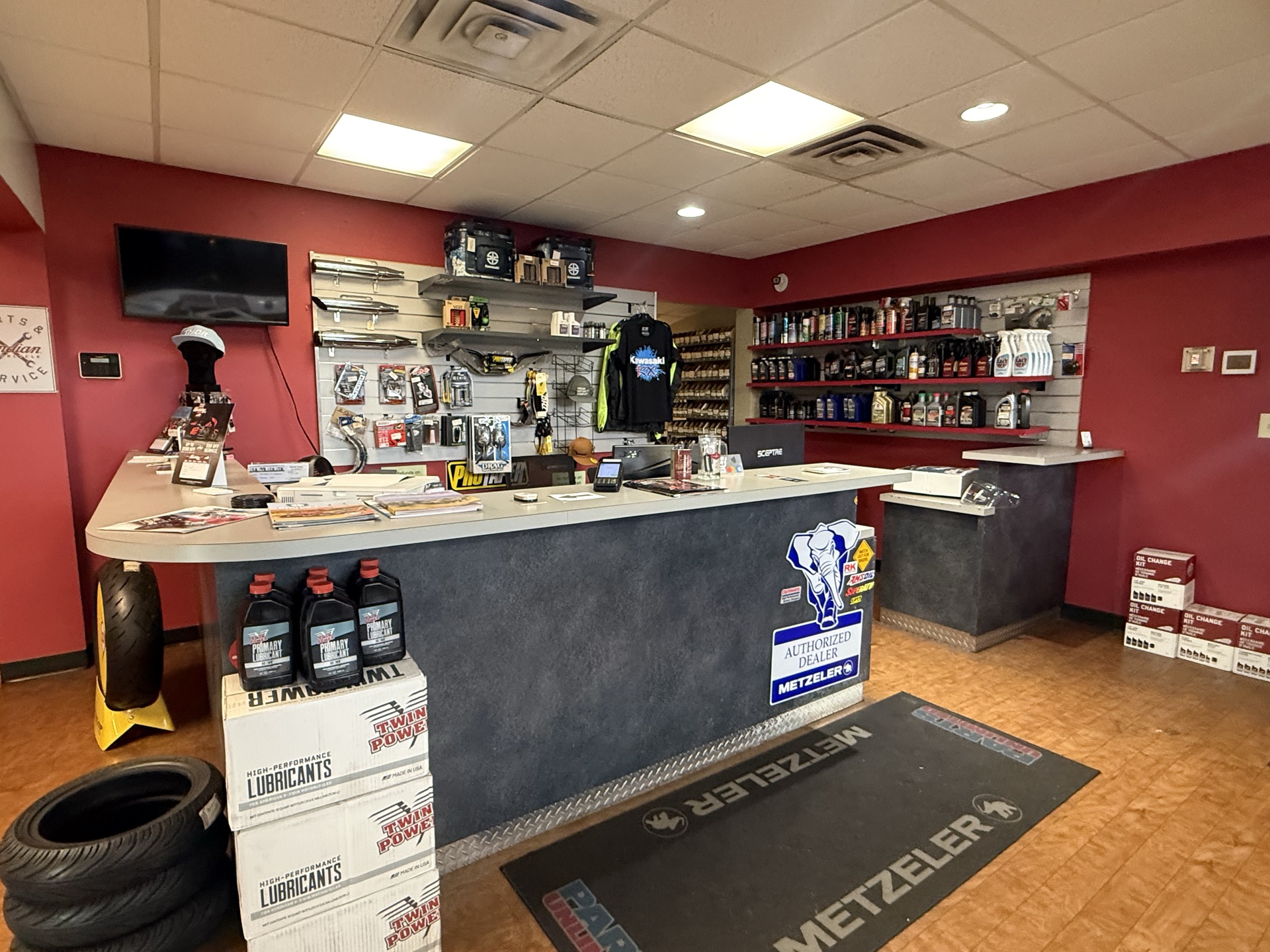 iMotorsports Chicago parts department counter and accessories