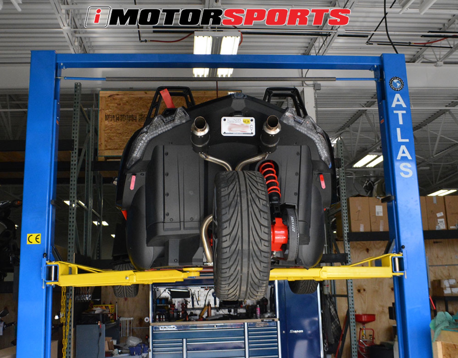 Polaris Slingshot in the iMotorsports Chicago service department