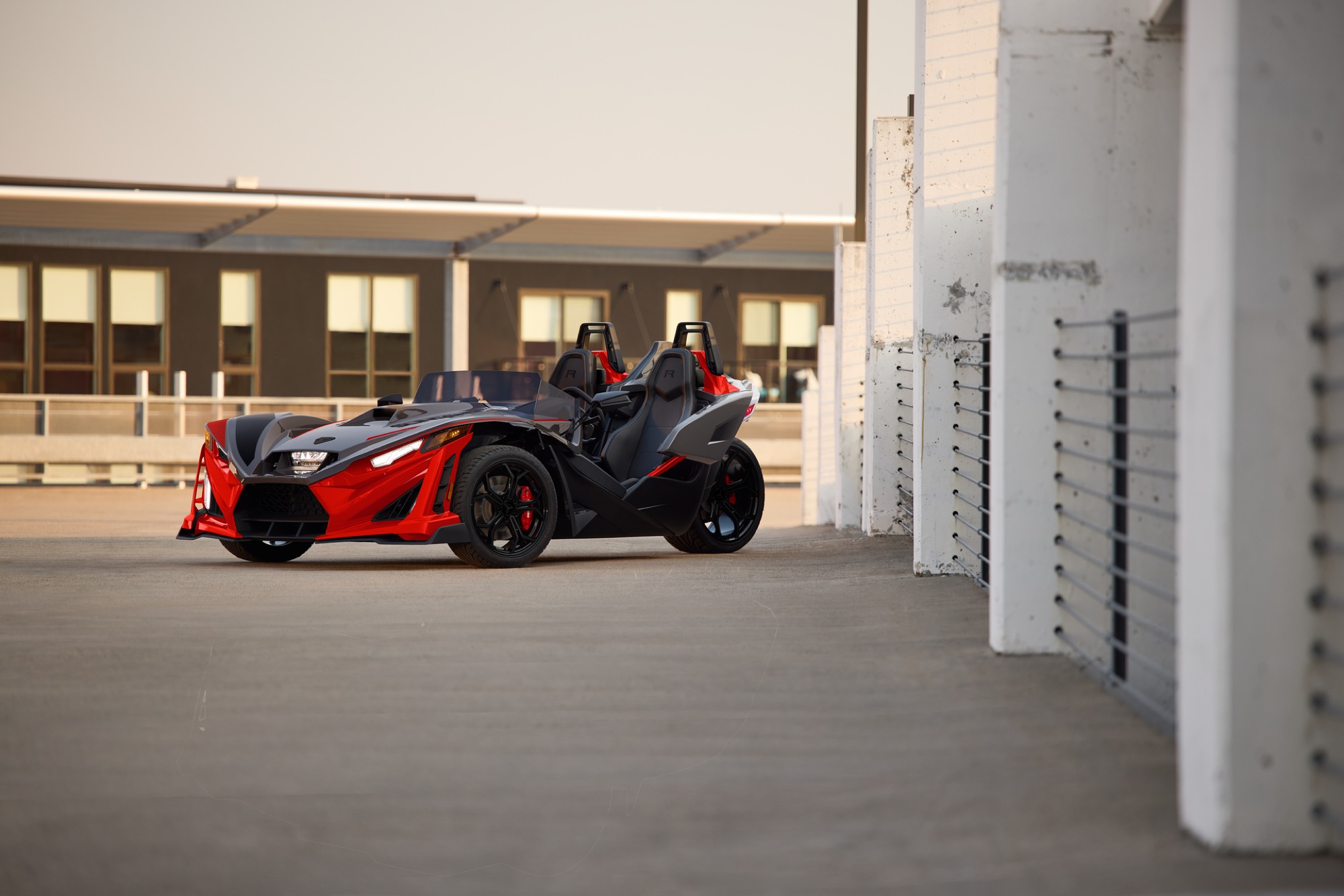 Polaris Slingshot R in an urban setting